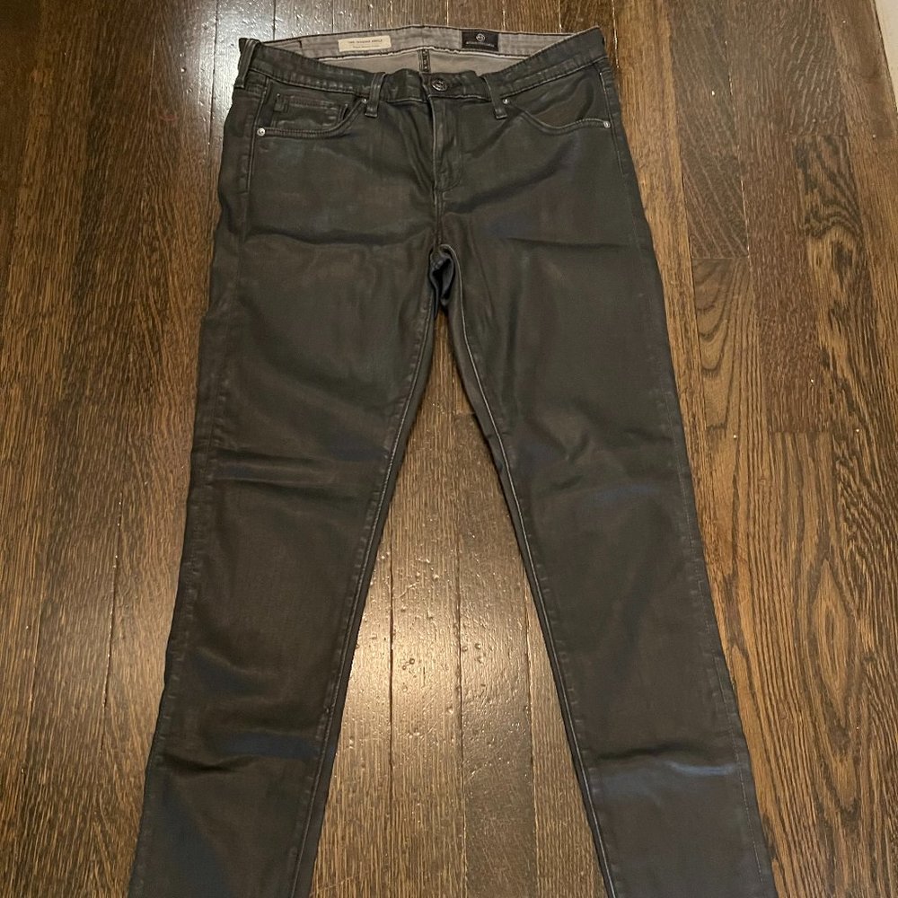 AG "The Legging Ankle" Faux Leather Jeans. Sz28